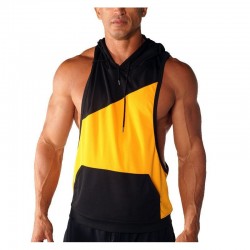 100% Cotton Hooded Stringer Gym Fitted Hoodie 