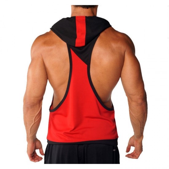 New design wholesale OEM men stringer bodybuilding gym hoodies with hat tank top New design wholesale OEM men stringer bodybuilding gym hoodies with hat tank top