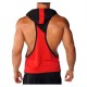 New design wholesale OEM men stringer bodybuilding gym hoodies with hat tank top New design wholesale OEM men stringer bodybuilding gym hoodies with hat tank top