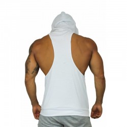 custom mens GYM stringer y back sleeveless hoodie 