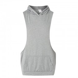 High quality multi color custom men blank GYM stringer y back sleeveless hoodie 