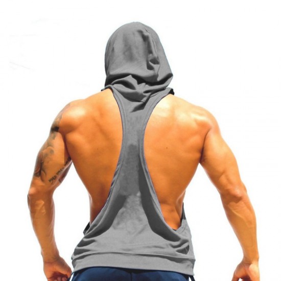 Mens Slim Dry Fit Stringer Sleeveless Gym Muscle Hoodie Mens Slim Dry Fit Stringer Sleeveless Gym Muscle Hoodie