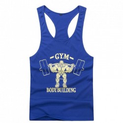 Gym Sports Clothes Singlets Fitness Mens Tank Tops Stringer Bodybuilding 