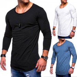 Custom men's polyester spandex long t shirt wholesale printing  t shirts